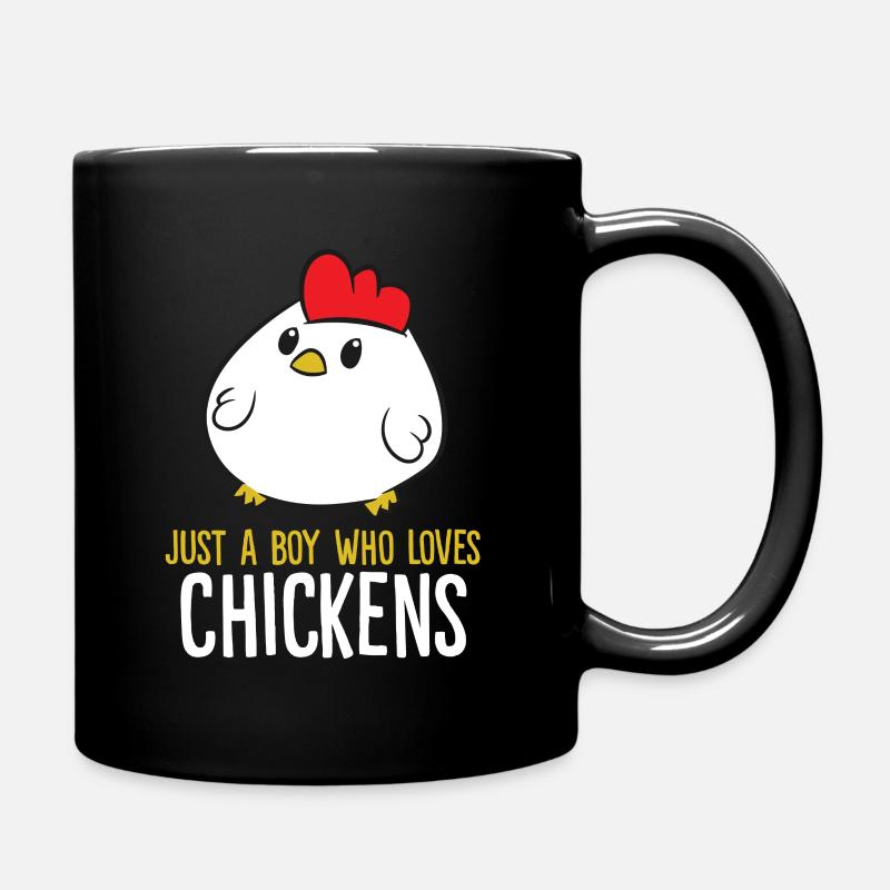 Chicken Boy Nur ein Junge, der Hühner liebt - Tasse einfarbig - Schwarz