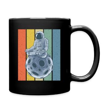 Meditating Astronaut Retro Style - Mug uni - noir - Droite