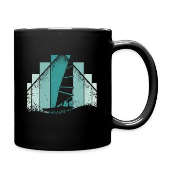 Windsurfing Retro - Full Colour Mug - black - Right