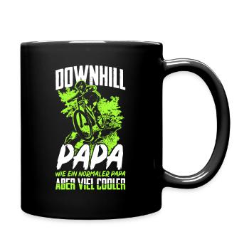 Downhill Papa Geschenk Mountainbiker MTB Radfahrer - Tasse einfarbig - Schwarz - Rechts