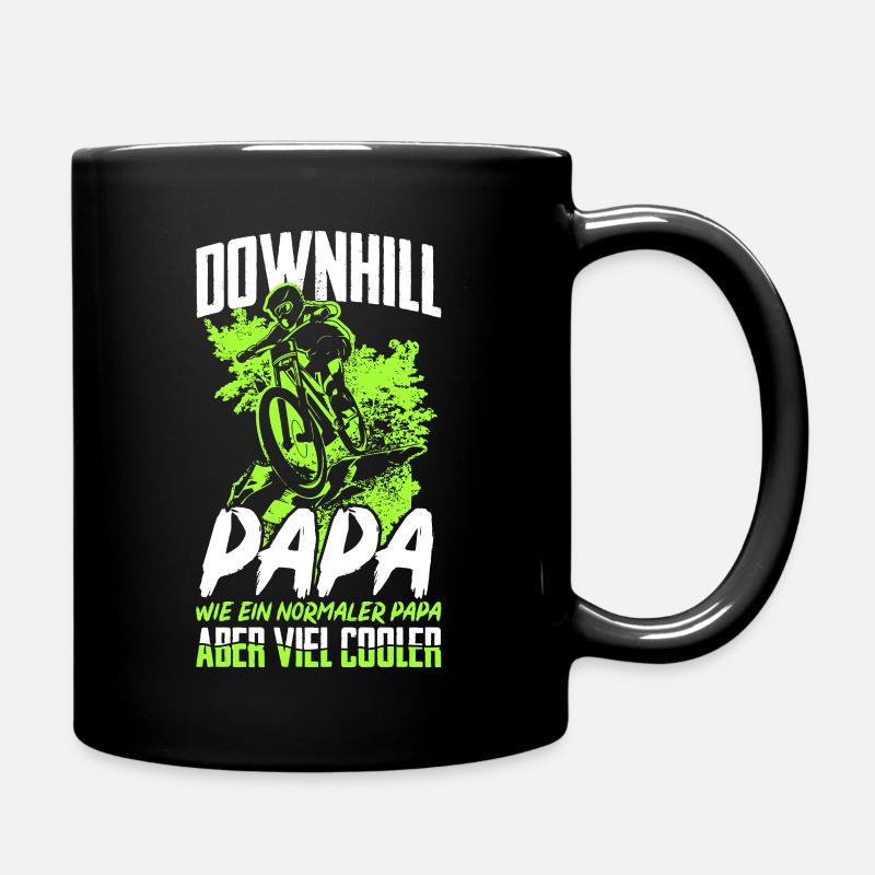 Downhill Papa Geschenk Mountainbiker MTB Radfahrer - Tasse einfarbig - Schwarz