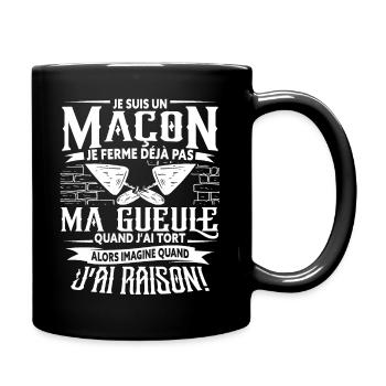 Maçon Maçonnerie Humour Dicton - Mug uni - noir - Droite