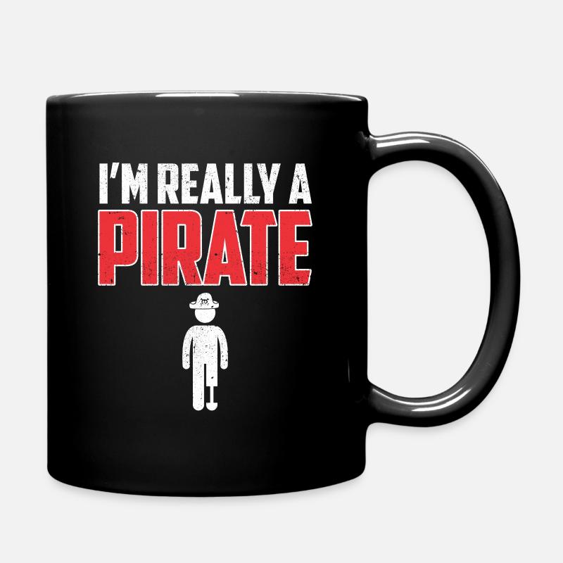 I'm Really A Pirate Leg Amputee - Full Colour Mug - black