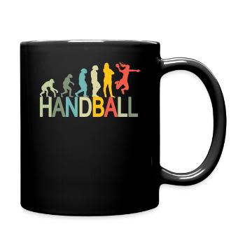 Lstiges Handball Design Evolution - Tasse einfarbig - Schwarz - Rechts