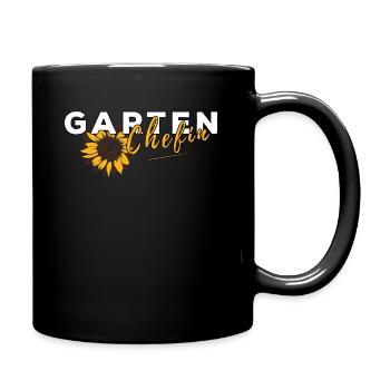 Lustige Garten Sprüche Garten Chefin Hobbygärtner - Tasse einfarbig - Schwarz - Rechts