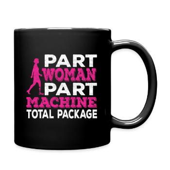 Partie femme partie machine amputée jambe de prothèse - Mug uni - noir - Droite