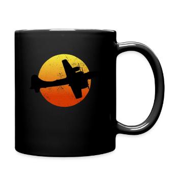B29 Super Silhouette Retro Sunset WW2 B29 - Full Colour Mug - black - Right