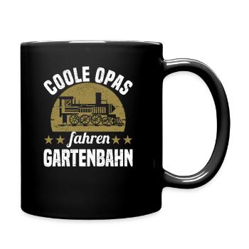 Modelleisenbahn Dampflok Opa Spur Rente Ruhestand - Tasse einfarbig - Schwarz - Rechts