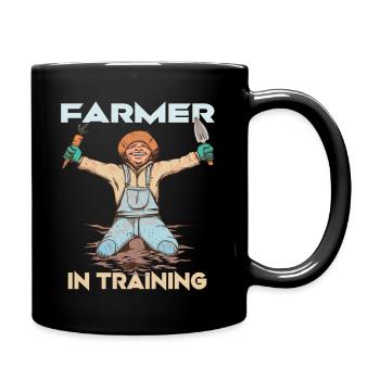 Retro Farmer In Training Farming Animals - Full Colour Mug - black - Right