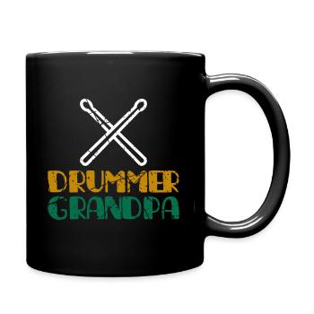 Grand-père le batteur - Mug uni - noir - Droite