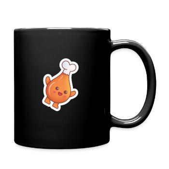 Happy Hot Dog - Food Kawaii Design - Full Colour Mug - black - Right