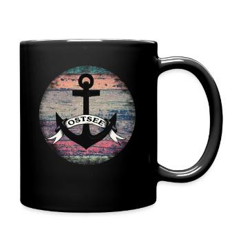 Ostsee Anker Vintage - Tasse einfarbig - Schwarz - Rechts