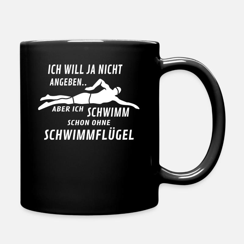 Schwimmen Schwimmer lustiger Spruch - Tasse einfarbig - Schwarz