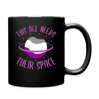 Dieses Ass braucht ihren Raum Asexuell - Tasse einfarbig - Schwarz - Rechts