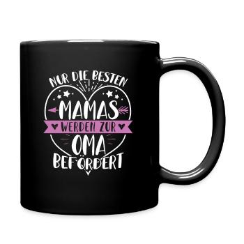 Nur Die Besten Mamas Werden Zur Oma Befördert - Tasse einfarbig - Schwarz - Rechts