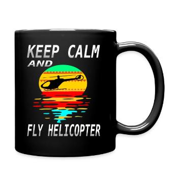 Hélicoptères volant pilotes renard idée cadeau - Mug uni - noir - Droite
