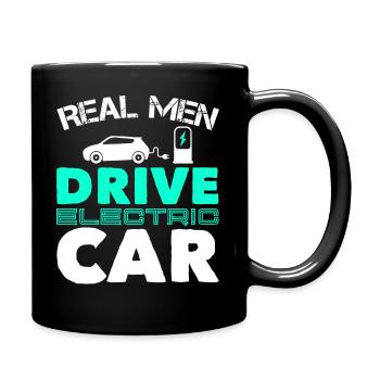 E Car Electric Car Green - Full Colour Mug - black - Right