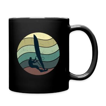 Windsurfer Windsurfen Geschenkidee - Tasse einfarbig - Schwarz - Rechts