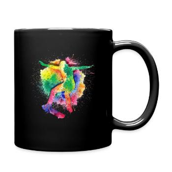 Skateboard Tshirt Skater Sk8 Sk8er Halfpipe Flip - Full Colour Mug - black - Right