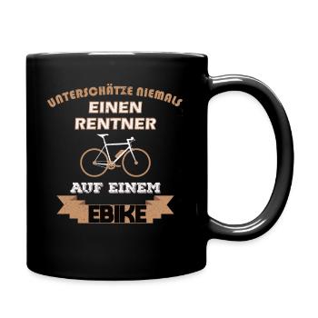 E-bike Tshirt, Geschenk, Fahrrad, Ebike, Akku - Tasse einfarbig - Schwarz - Rechts