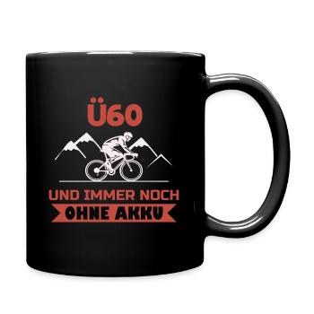 Ü60 Radsport Fahrrad Lustiges Anti Ebike Shirt - Tasse einfarbig - Schwarz - Rechts