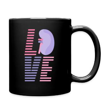 Kidney organ donation kidney transplant surgery - Full Colour Mug - black - Right