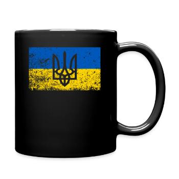 Ukrainian flag Ukraine roots nationality - Full Colour Mug - black - Right