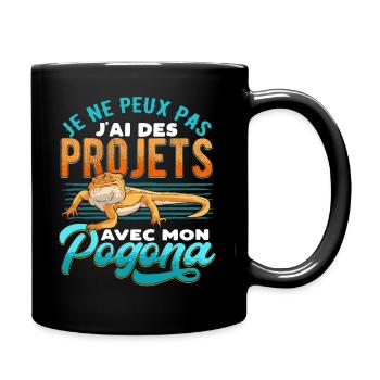 Agame Barbus Pogona Rigolo - Mug uni - noir - Droite