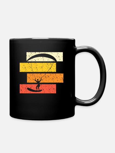 Kite Surfing Retro - Tasse einfarbig - Schwarz