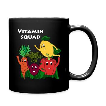 Vitamin Squad Superfood Vegetables Vegan - Full Colour Mug - black - Right