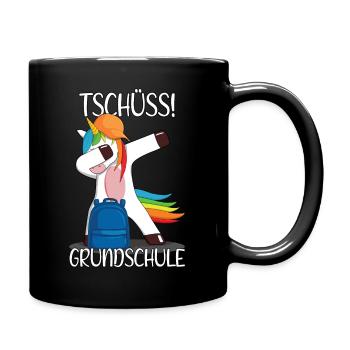 Grundschule Letzter Schultag Einhorn Einschulung - Tasse einfarbig - Schwarz - Rechts