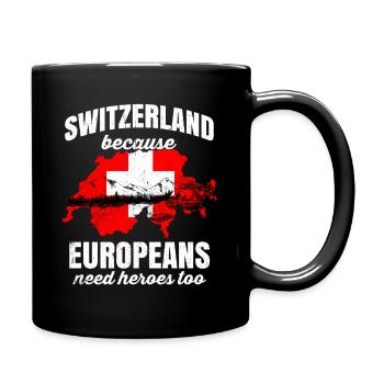 Suisse Tshirt drapeau alpen Switzerland Zurich - Mug uni - noir - Droite