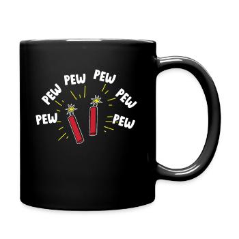 Pew Pew New Year's Eve Fireworks Firecracker Pyrotechnics - Full Colour Mug - black - Right