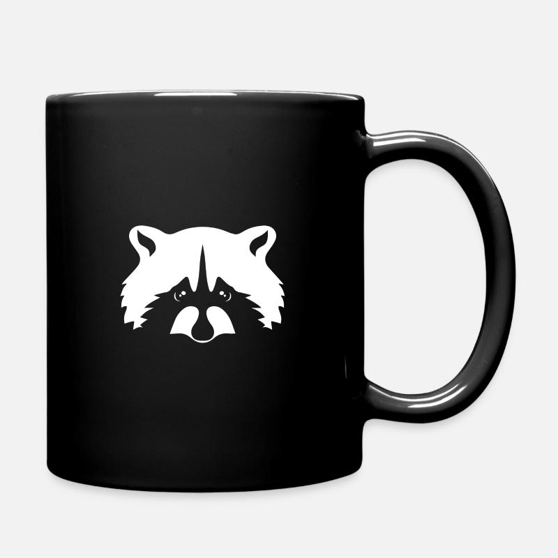 Waschbär Kopf Tierfreund Tierliebe - Tasse einfarbig - Schwarz