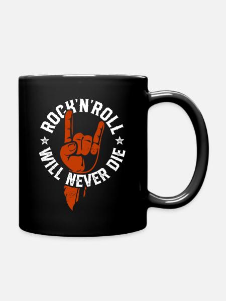 Rock n Roll will never Die Rock Heavy Metal Musik - Tasse einfarbig - Schwarz
