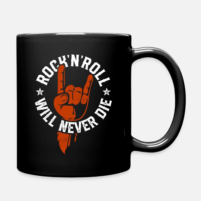Rock n Roll will never Die Rock Heavy Metal Musik - Tasse einfarbig - Schwarz