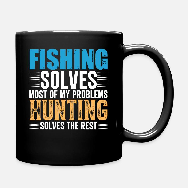 Fischen Jagd - Tasse einfarbig - Schwarz