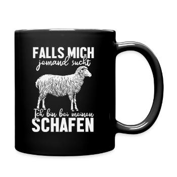 Lustige Schafe Bauern Landwirt Schäfer Geschenke - Tasse einfarbig - Schwarz - Rechts