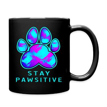 Stay Pawsitive - Paw-Design - Mug uni - noir - Droite