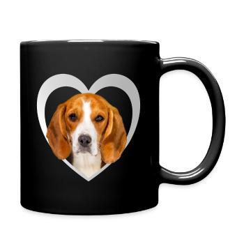 I Love My Beagle - HerzDesign - Beagle - Mug uni - noir - Droite
