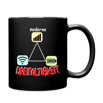 Nerd geek gamer WLAN Empfang modern Dreifaltigkeit - Tasse einfarbig - Schwarz - Rechts