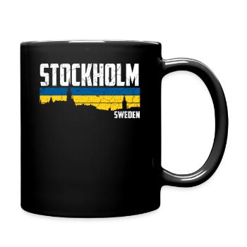 Stockholm Drapeau de la Suède - Mug uni - noir - Droite