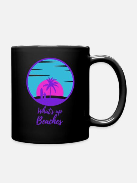 What's up Beaches - Full Colour Mug - black