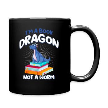 Book Dragon Bookworm Book Dragon BookWorm Bookworm Motif - Full Colour Mug - black - Right