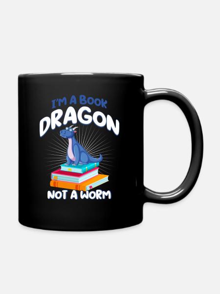 Livre Dragon Livre Bouquine de livre Dragon Leeratte - Mug uni - noir