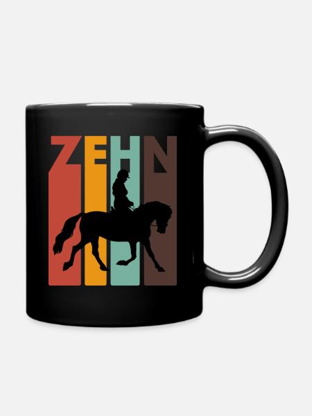 10. Geburtstag Reiterin Pferde Mädchen 10 Jahre Re - Tasse einfarbig - Schwarz