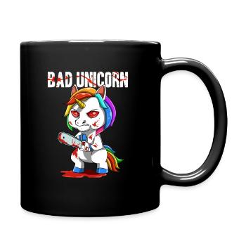 Licorne sarcastique Tronçonneuse Maléfique - Mug uni - noir - Droite