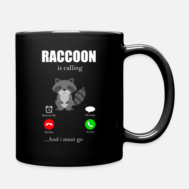 Waschbär Racoon Tier Geschenk Frettchen Marder - Tasse einfarbig - Schwarz
