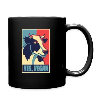 AFFICHE VACHE VEGAN - Mug uni - noir - Droite