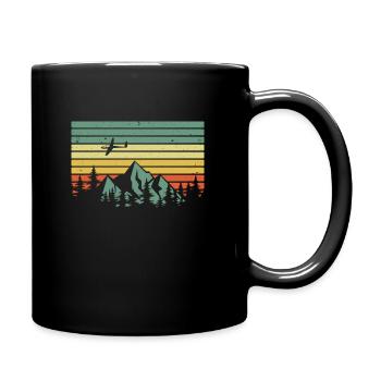 Vintage Segelflieger Berge Retro Gleitflug Pilot - Tasse einfarbig - Schwarz - Rechts